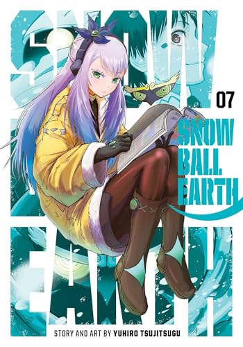 Manga cover: girl with blue hair reading, snowy background, volume 7.