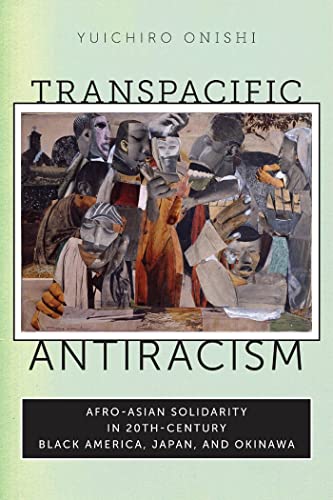 Book cover: “Transpacific Antiracism” with abstract art depicting diverse figures.