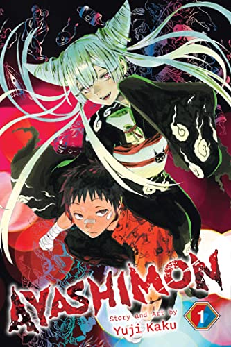 Manga cover: girl with white hair and boy looking up at her.