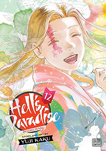 Manga cover of Hell's Paradise volume 12 featuring a smiling woman with long hair.