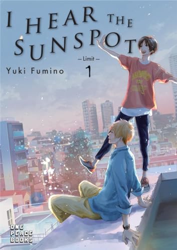 Manga cover: two young men on a rooftop with a city backdrop.