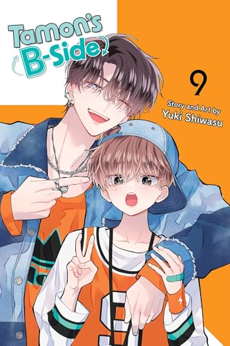 Manga cover featuring two young men in orange and blue outfits on orange background.