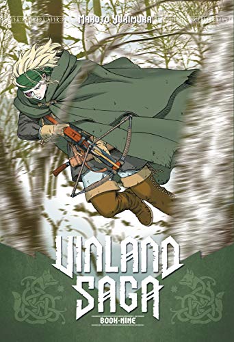 A blonde character with a green cloak and headband aims a crossbow in woods.