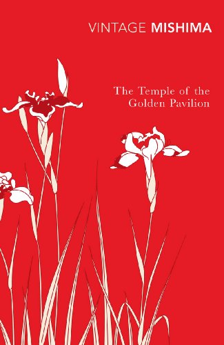 Book cover with white iris illustrations on a bright red background.