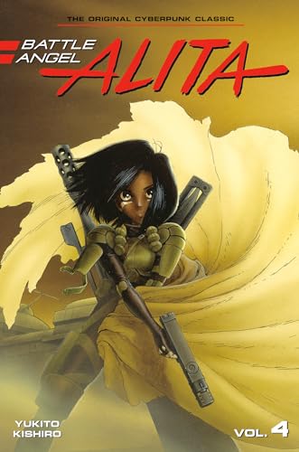 Battle Angel Alita manga volume 4 cover featuring Alita holding a gun.