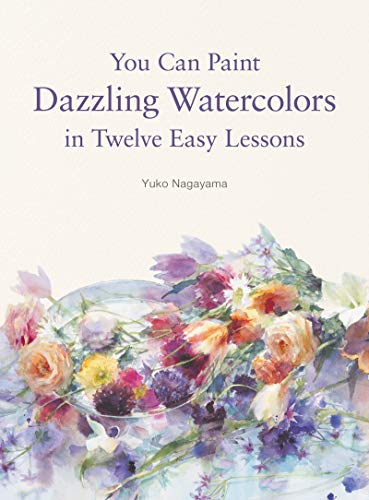 Watercolor painting instruction book cover with floral still life.