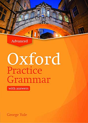 Orange cover of “Oxford Practice Grammar: Advanced” textbook with Oxford University bridge.