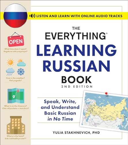 Cover of The Everything Learning Russian Book 2nd Edition featuring a map of Russia.