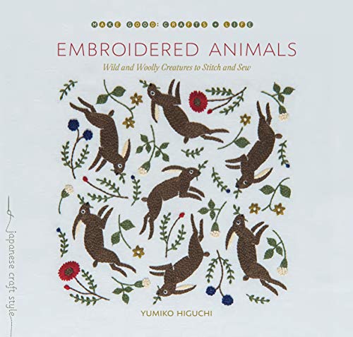 Book cover featuring embroidered animal designs with floral accents.