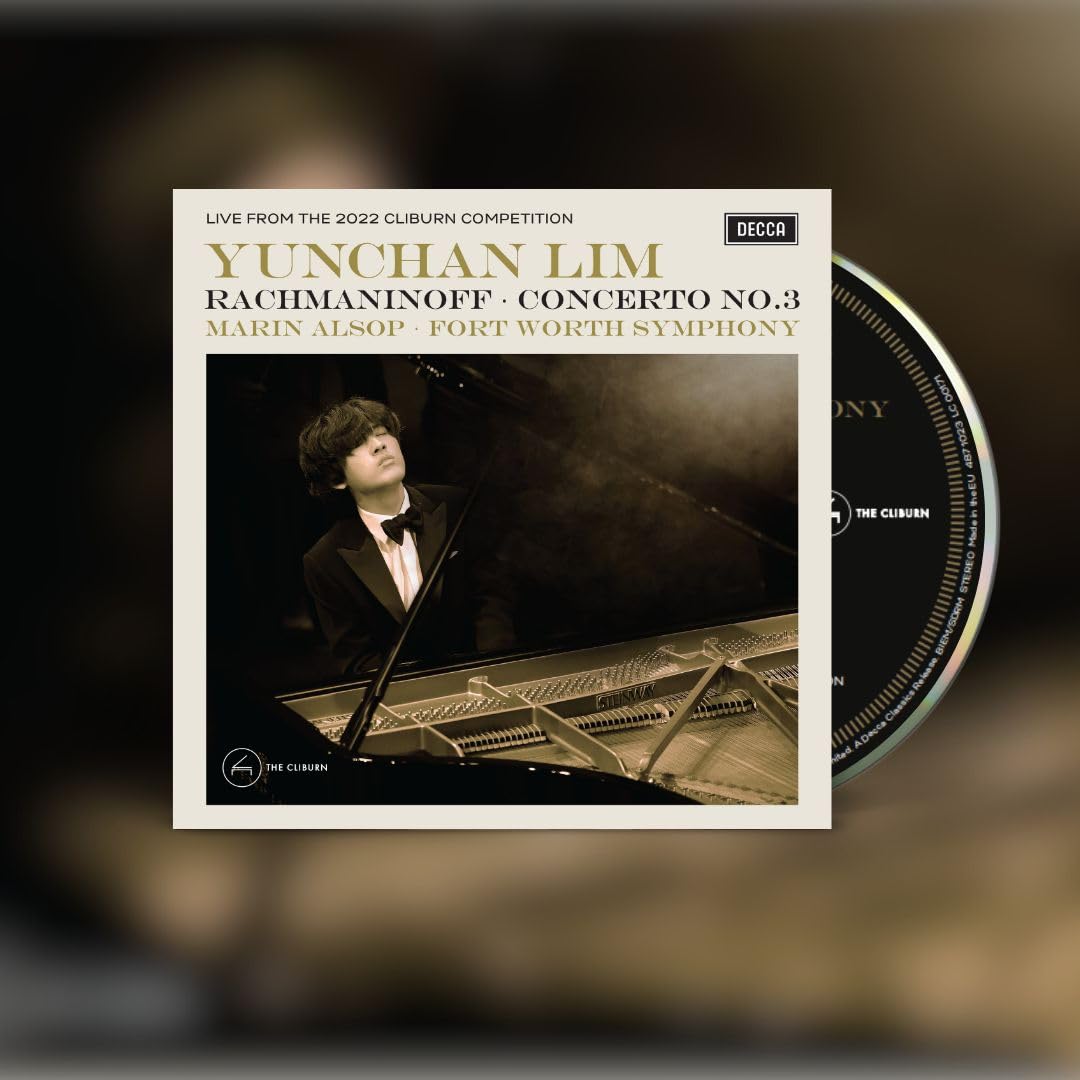 CD cover featuring pianist Yunchan Lim at a grand piano.