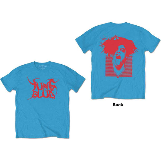 Red Yungblud t-shirt with a distressed graphic on the back.