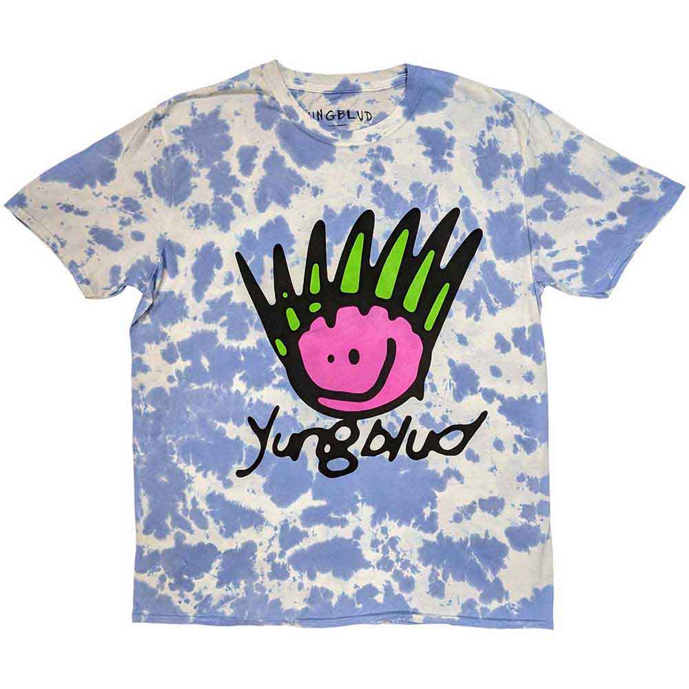 Blue tie-dye t-shirt with a colorful face and "Yungblud" text.