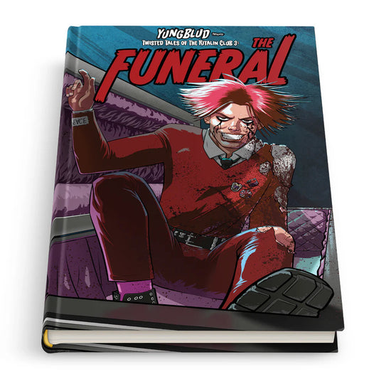 Album cover for Yungblud’s “The Funeral (Deluxe Edition)” featuring illustrated artwork.