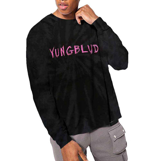 Dip-dye long sleeve t-shirt with Yungblud's "Scratch" logo, size XXXL.