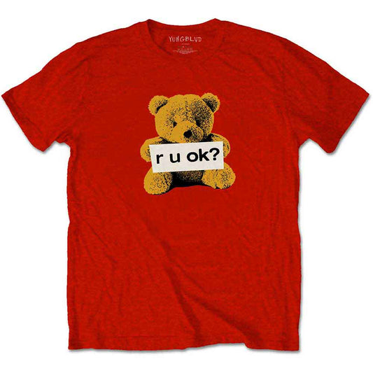 Black unisex t-shirt with "R-U-OK?" and Yungblud branding, size XX-Large.