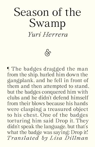 Book cover: "Season of the Swamp" by Yuri Herrera, with text and ampersand.