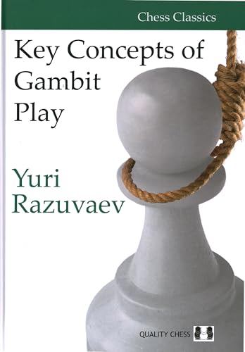 Chess book cover featuring a pawn with rope, titled “Key Concepts of Gambit Play.”