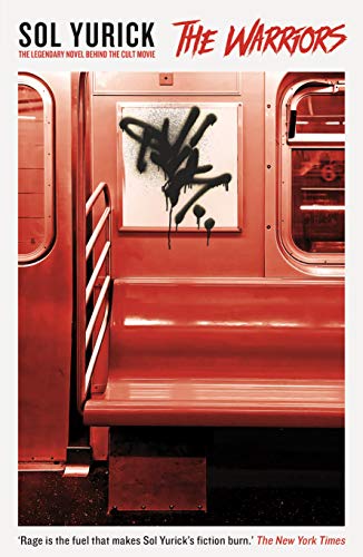 Book cover showing a red-tinted New York subway car interior with black graffiti.