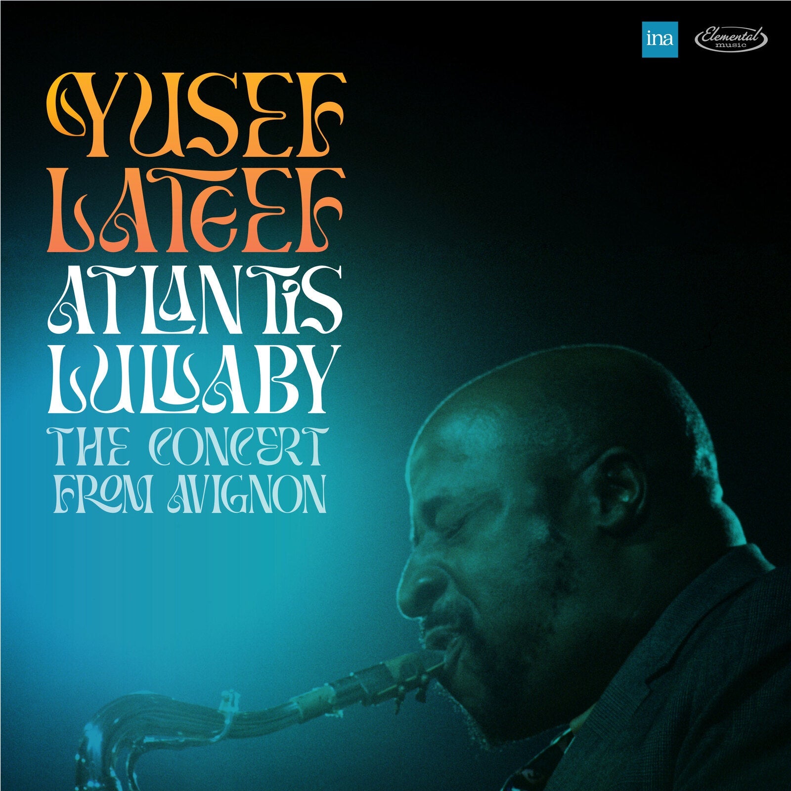 Yusef Lateef album cover: portrait with blue and orange background.