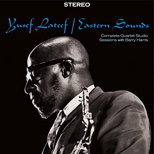 Yusef Lateef album cover: black and white portrait of a saxophonist.