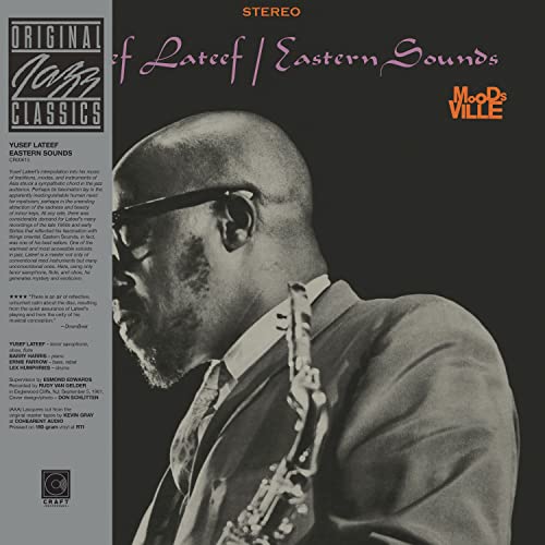 Vinyl record cover featuring Yusef Lateef in a suit with saxophone.