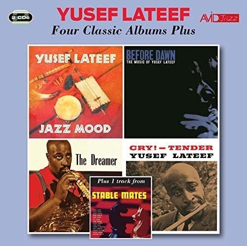 CD cover for Yusef Lateef’s “Four Classic Albums Plus” featuring portraits and instruments.