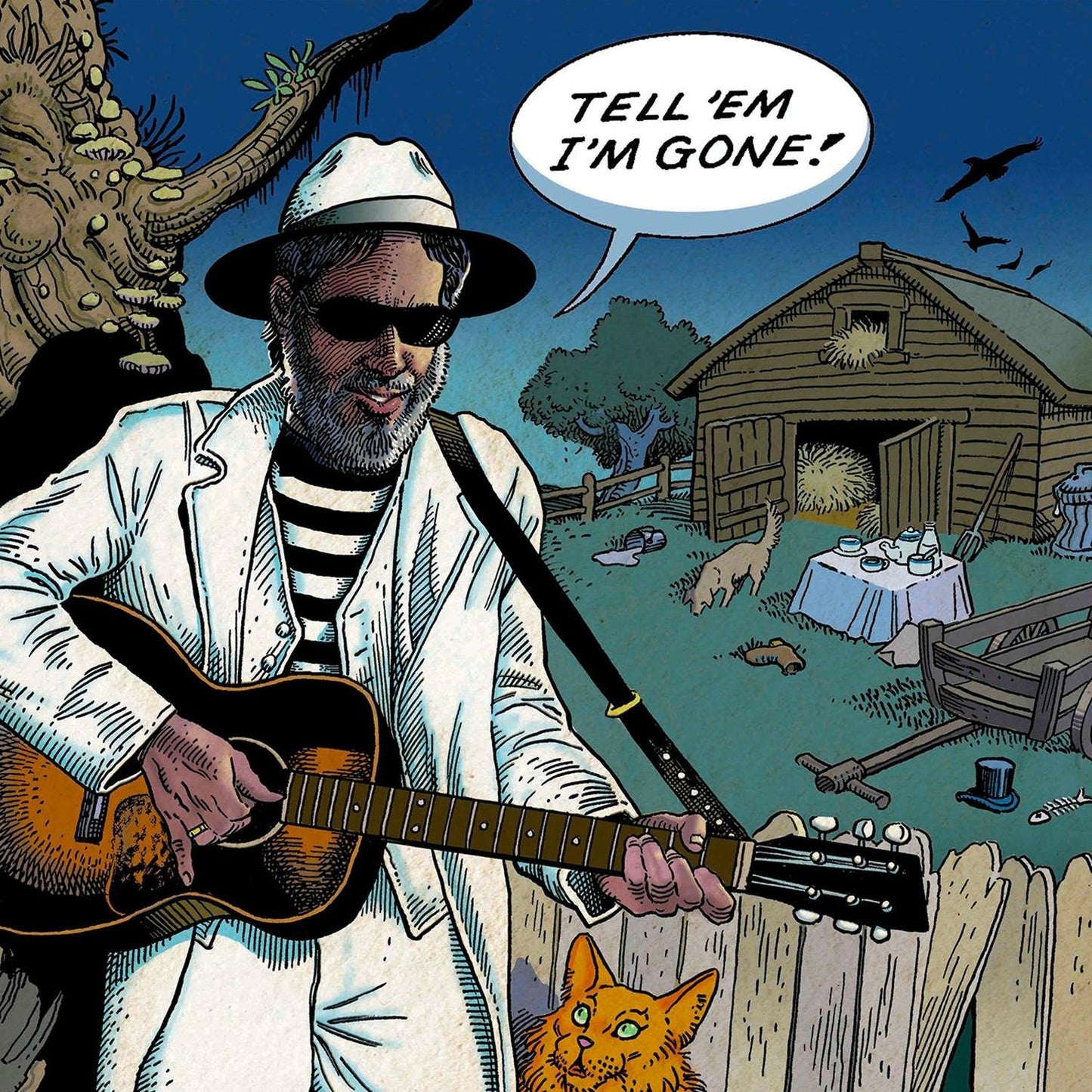 Album cover for Yusuf/Cat Stevens’ “Tell ‘Em I’m Gone” featuring a man with a guitar.