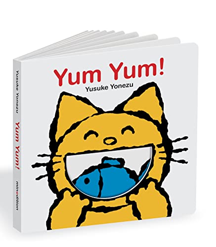 Book cover with a smiling orange cat holding a fish in its mouth.