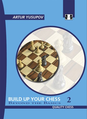Book cover for Build Up Your Chess featuring a circular chessboard image on blue.