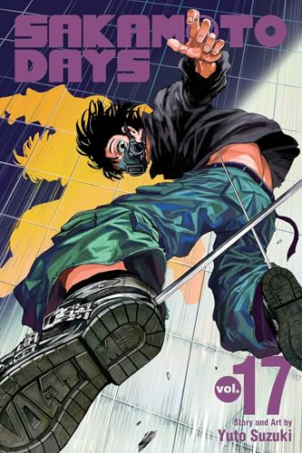 Manga cover featuring a character in a gas mask leaping against a grid background.