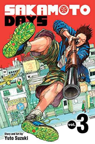 Manga volume 3 cover: man with gun mid-kick, city background.