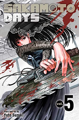 Manga cover featuring a woman in a black lace dress holding a circular saw.