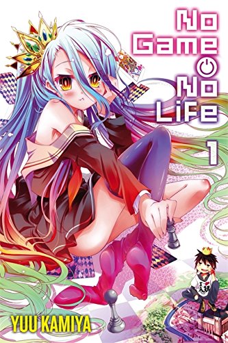 Anime book cover featuring a girl with long blue hair and a boy.