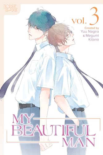 Manga cover: two young men with teal and brown hair, backs together.