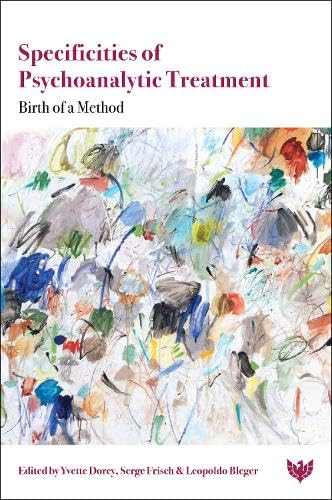 Book cover with abstract colorful painting, title "Specificities of Psychoanalytic Treatment".