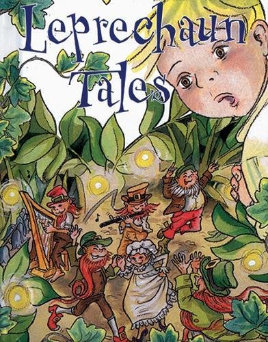 Vintage book cover depicting leprechauns playing music near a large child.