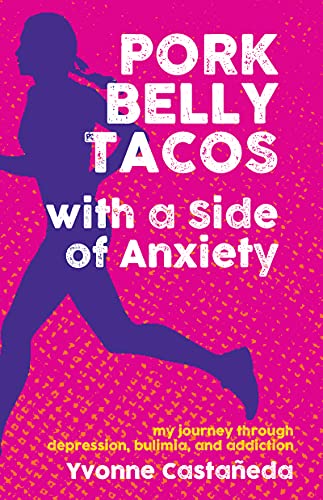 Book cover: silhouette of a runner on a bright pink speckled background.