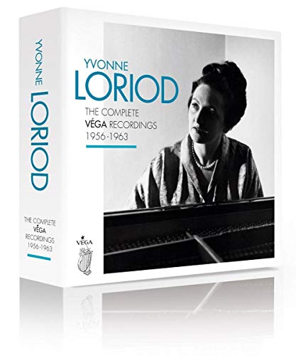 CD case featuring pianist Yvonne Loriod in a striped jacket.