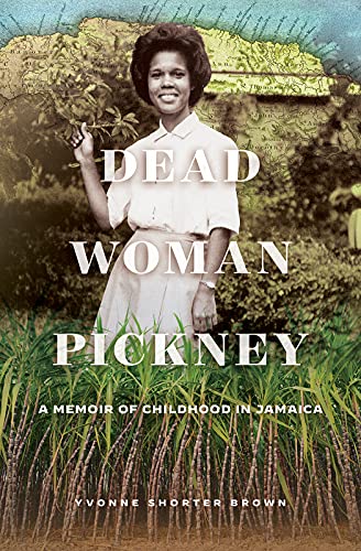 Book cover: young woman in pink dress, Jamaican landscape background.