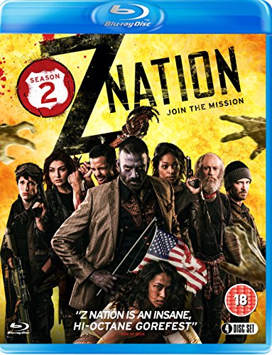 Blu-ray cover art for Z Nation Season 2 featuring a group of armed survivors.