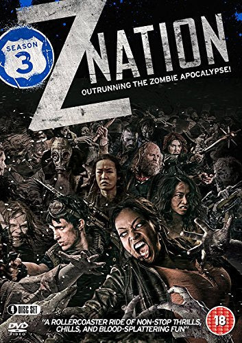 DVD cover art for Z Nation Season 3 featuring a cast of survivors and zombies.