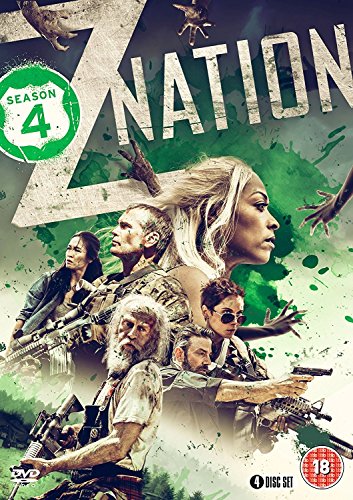 Z Nation Season 4 DVD cover with zombie hands and cast members.