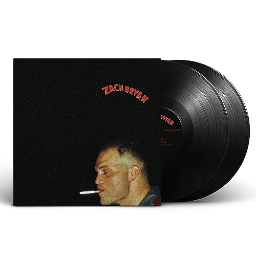 Zach Bryan vinyl record with black cover and portrait of a man.