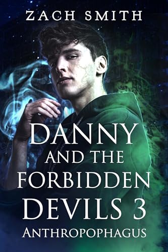 Book cover featuring a young man with glowing spectral imagery.