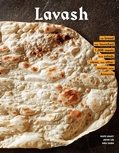 Cookbook cover featuring a close-up of textured, golden-brown lavash bread.