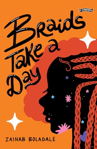 Book cover: Silhouette of a woman with braided hair, orange background.