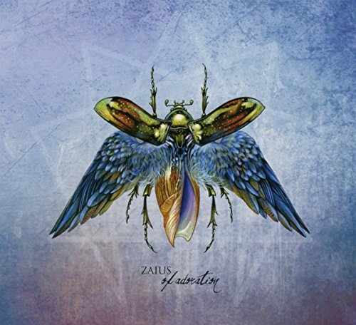CD cover: iridescent beetle with wings against a textured blue background.