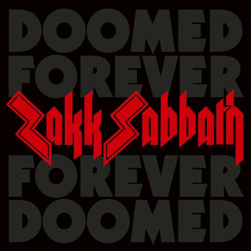 Zakk Sabbath logo in red over grey text reading Doomed Forever Forever Doomed.