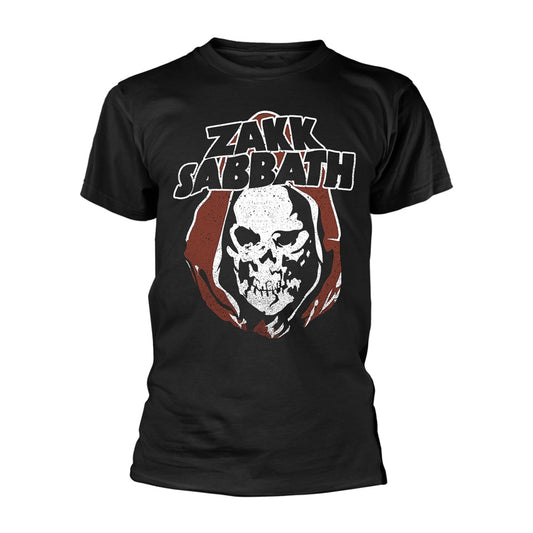 Black t-shirt with "Zakk Sabbath" text and a skull graphic.