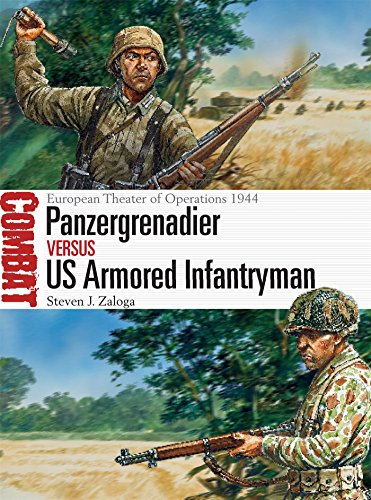 Book cover depicting WWII soldiers: a German Panzergrenadier and a US Infantryman.